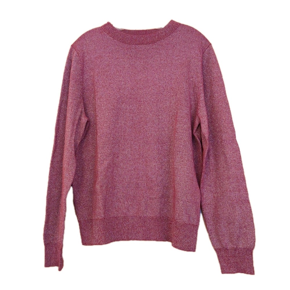 Jeff The Bennett Men's Crew Neck Sweater Wine Silver Lurex Size Large $198 NEW! - Picture 5 of 13